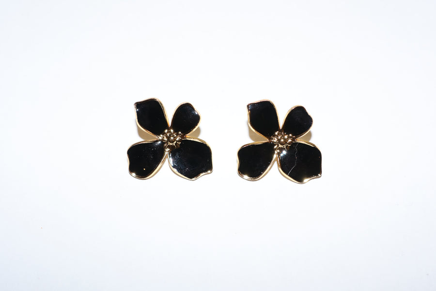 Aretes flor negra
