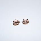 Aretes seashell rosa con dorado