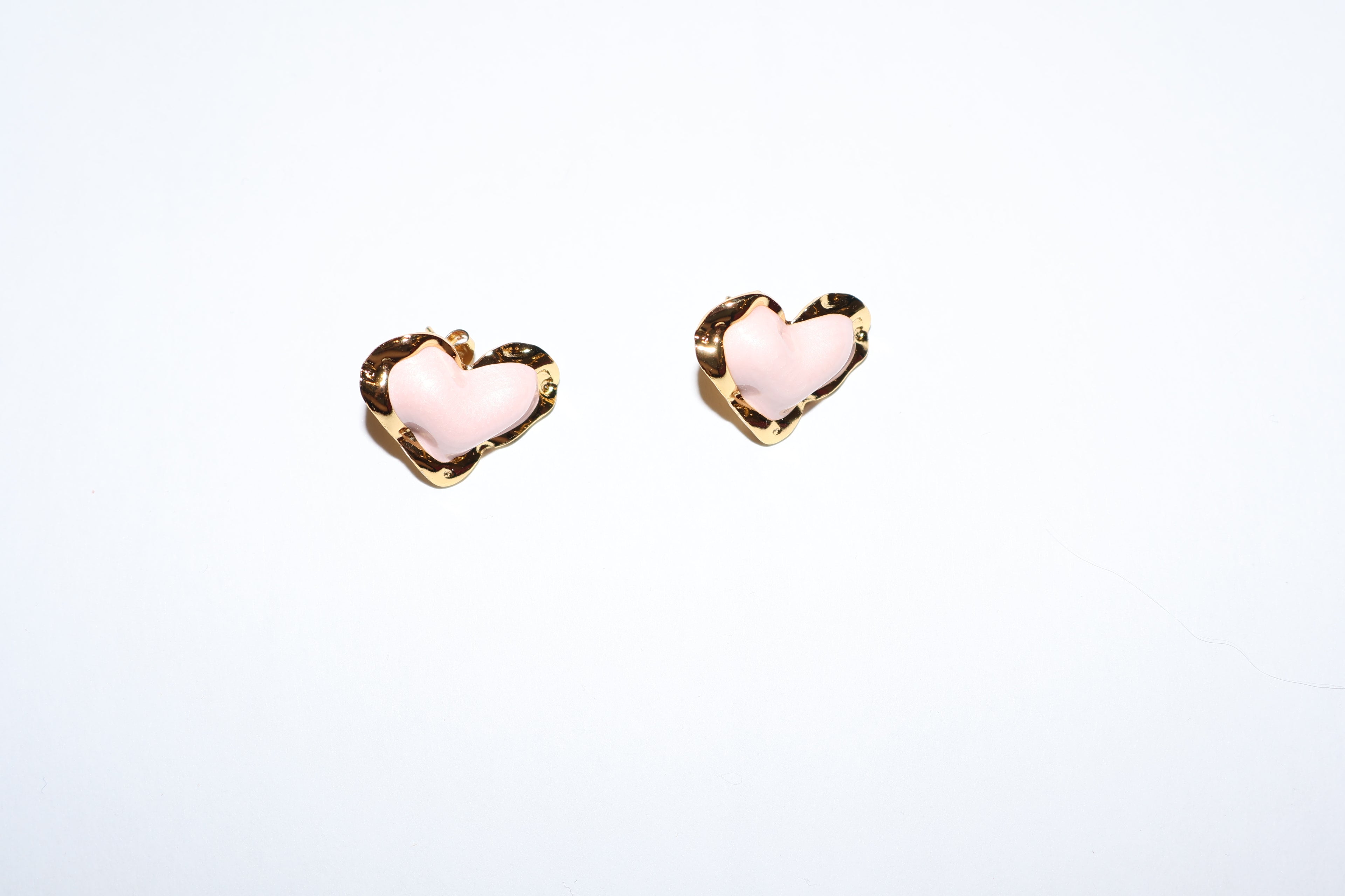 Aretes corazon rosa