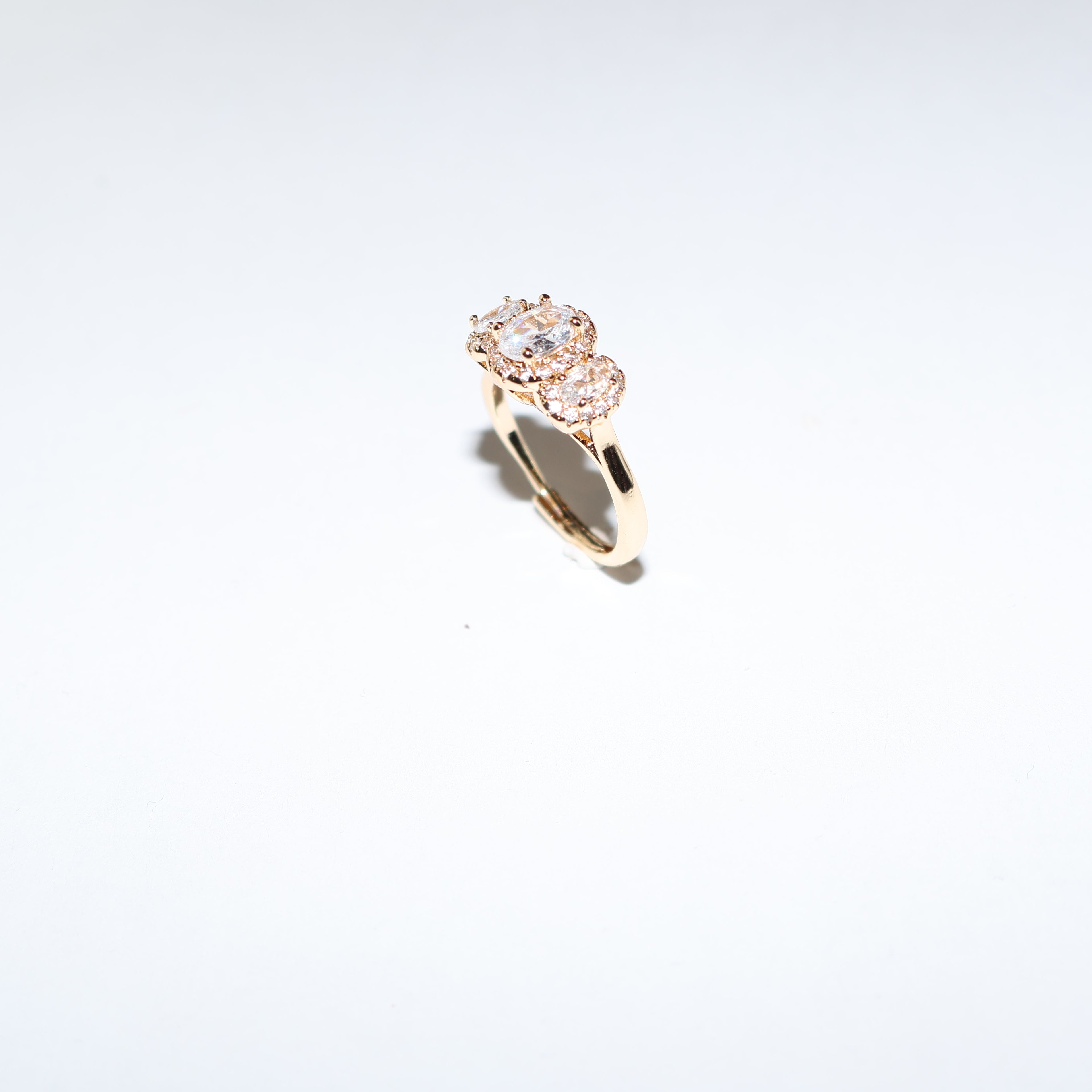 Anillo zirconias rectangulares triple