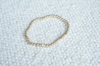 4MM Bead Bracelet with 5MM Bezel Zirconia – Gold