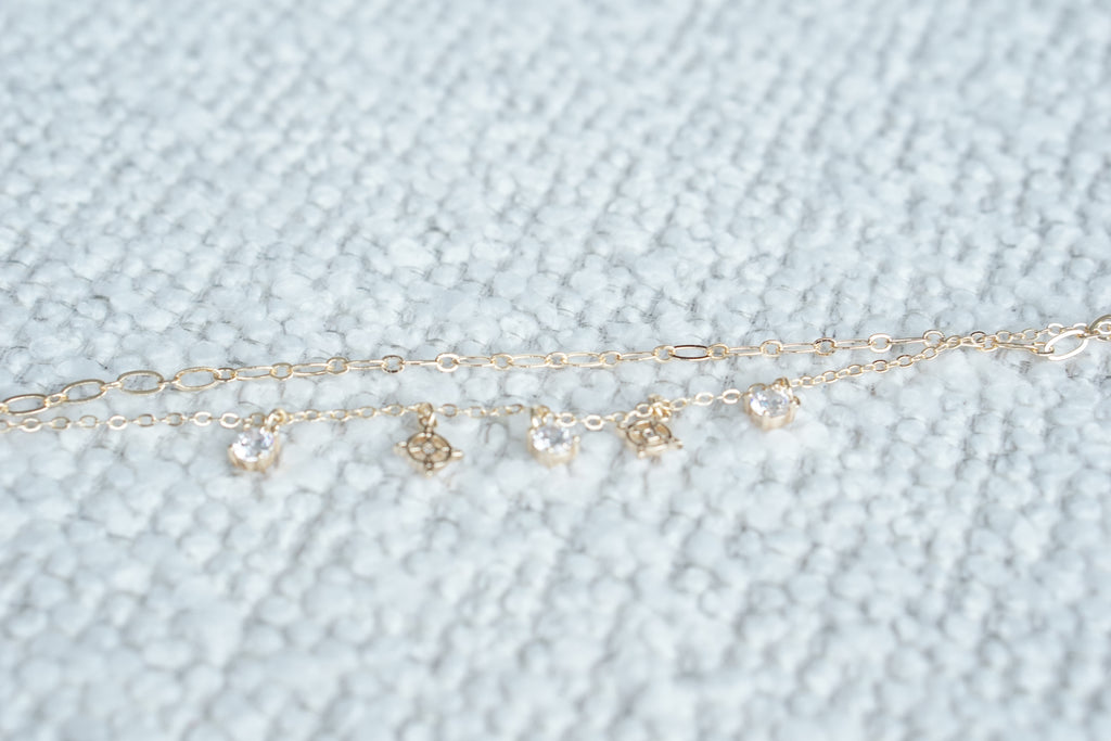 Double  Bracelet 9MM with Zirconias – Gold