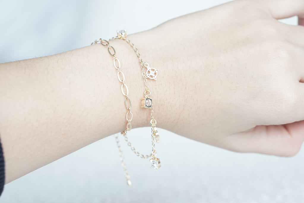 Double  Bracelet 9MM with Zirconias – Gold