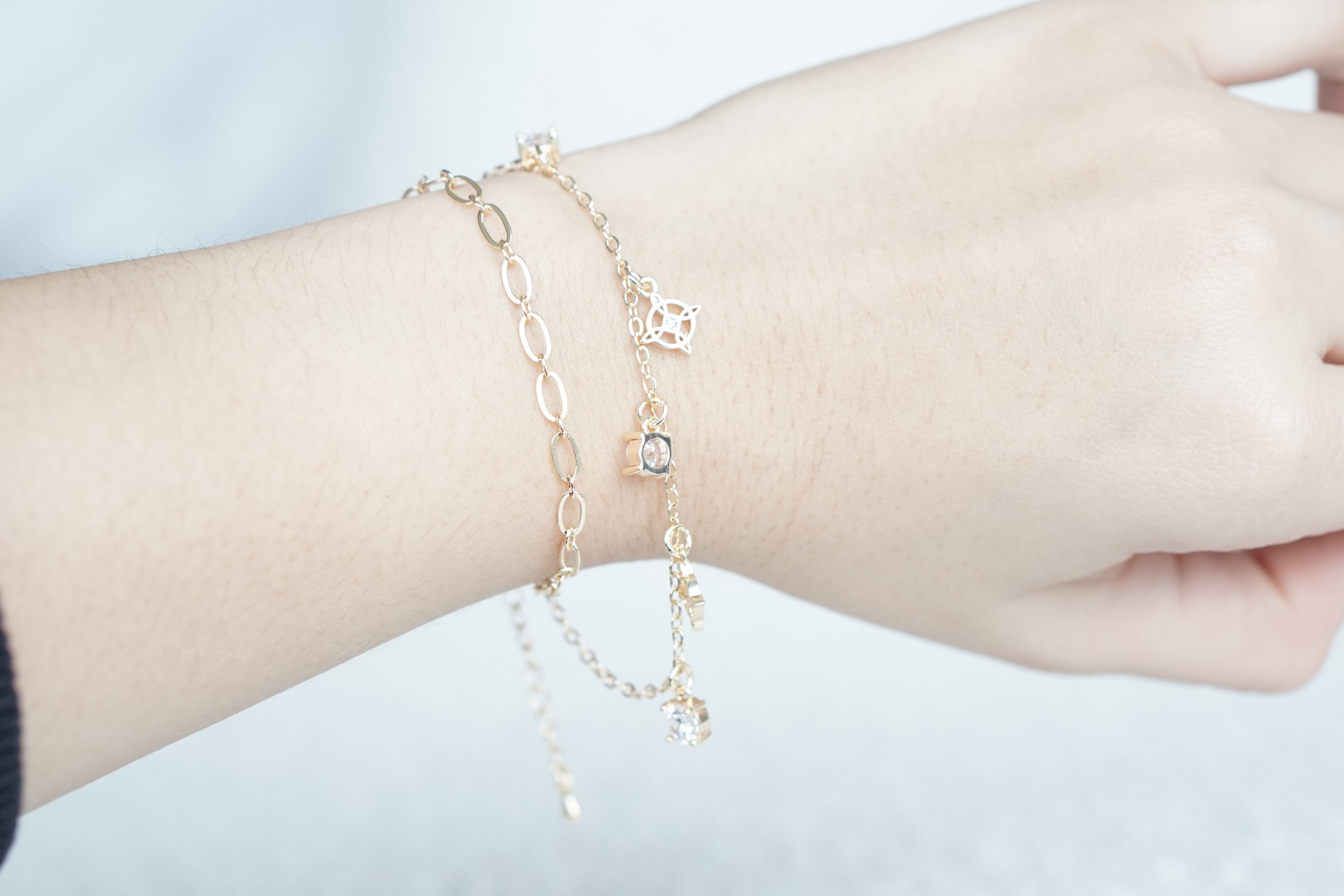 Double  Bracelet 9MM with Zirconias – Gold