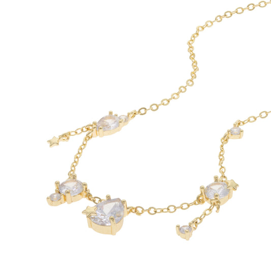 COLLAR DE CHAPA DE ORO CON ESTRELLAS