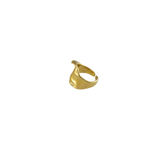 Adjustable Irregular Textured Ring 16MM – Gold