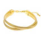 Double Snake Chain Bracelet 18CM –  CHAPA DE ORO 14K