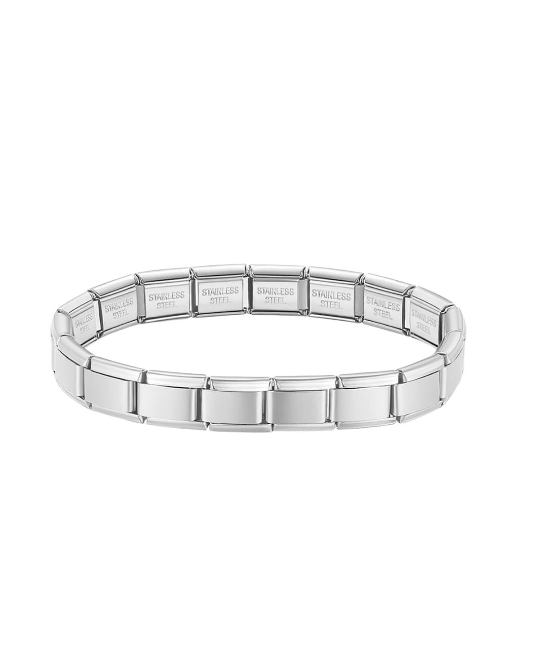 Pulsera italiana plateadade acero inoxidable