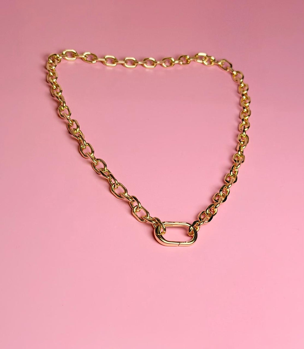 CADENA ESLABÓN OVAL CON BROCHE OVALADO 42CM