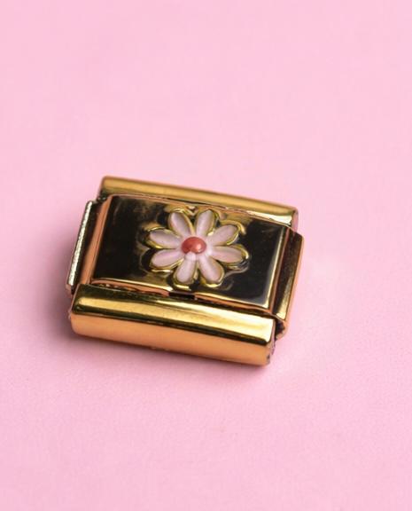 charm italiano fondo dorado flor