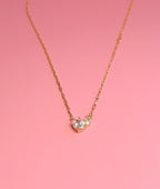 Long Link Necklace with Geometric Zirconias 46CM – 14K