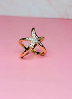 ANILLO AJUSTABLE CON ESTRELLA DE MAR TEXTURIZA