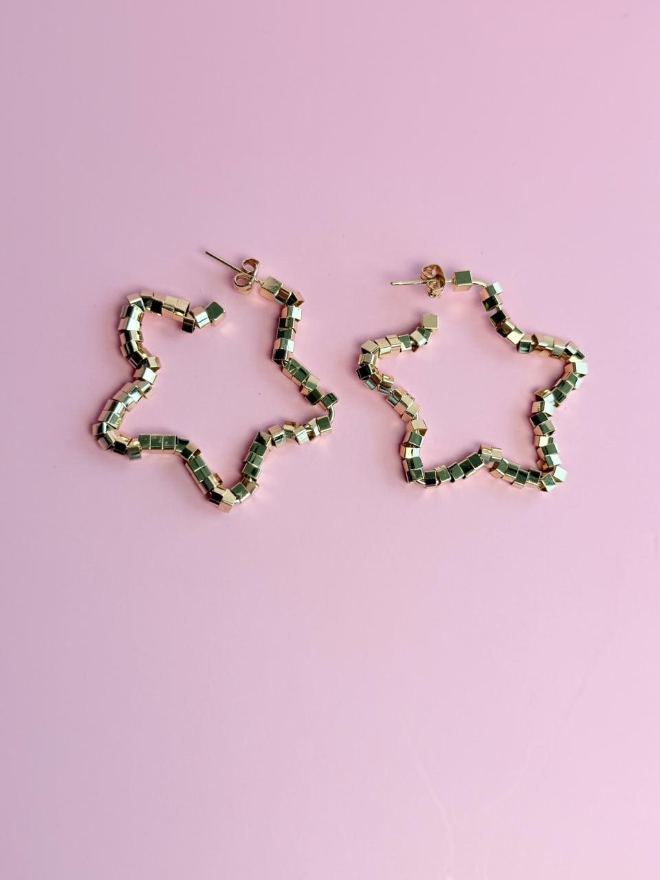 Arracadas estrellas chapa de oro 18k