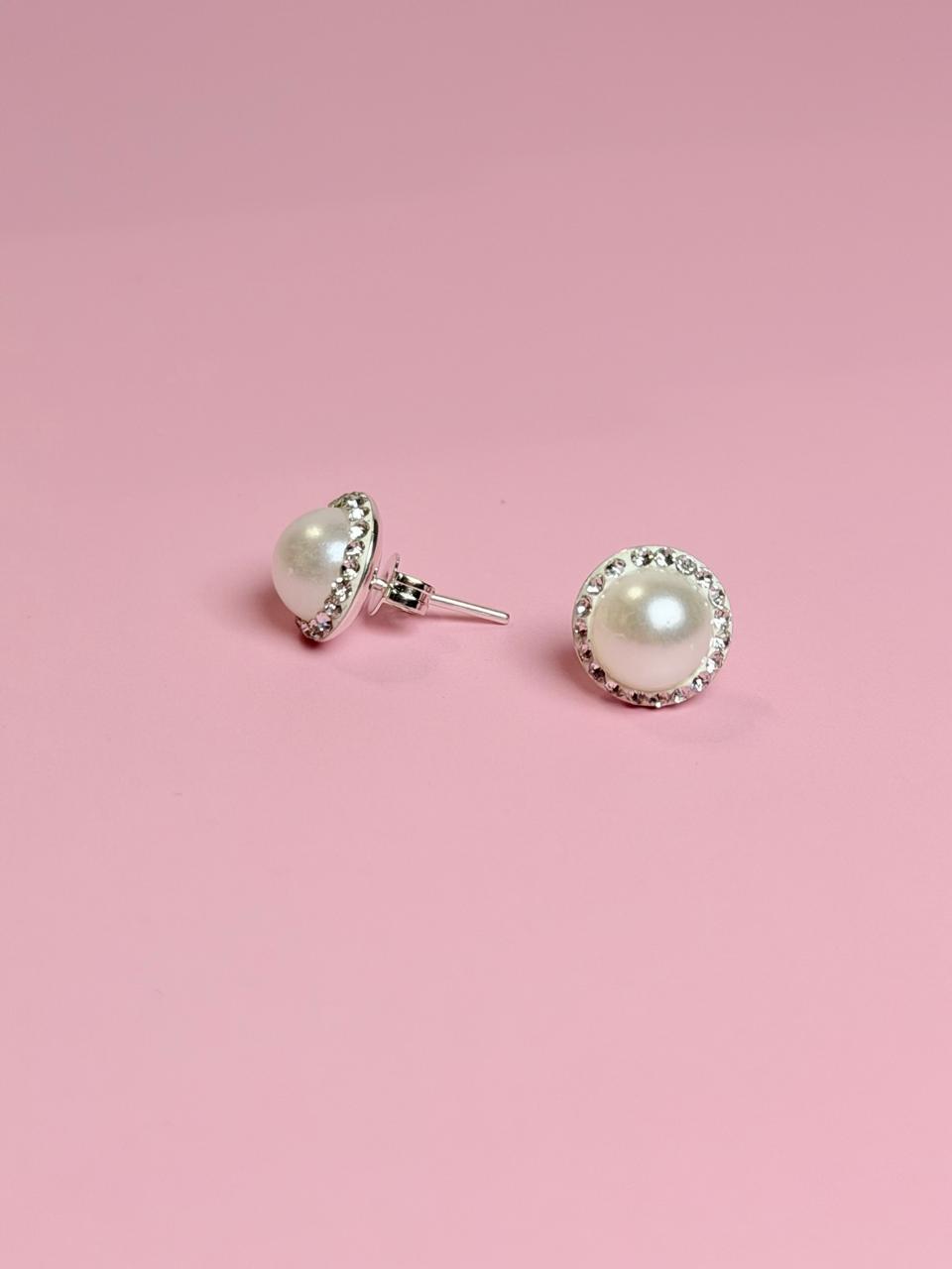 Broqueles perlita/ plata .925